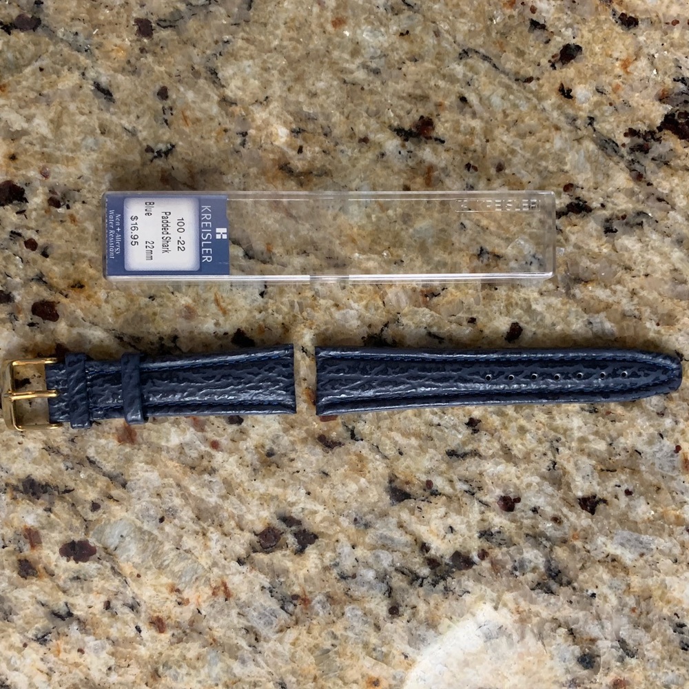 NWT/Case Kreisler Watch Band Blue Shark, 22mm - Picture 4 of 4